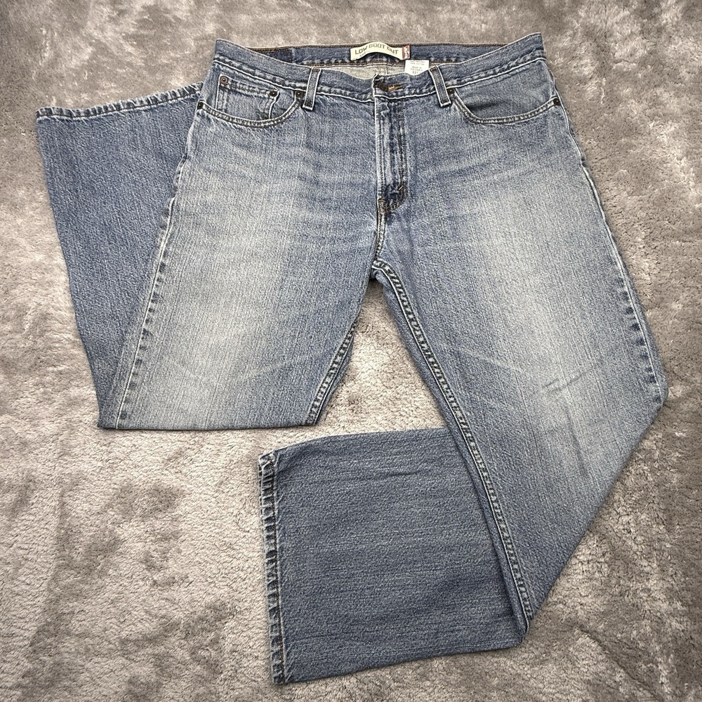 Levi's 527 Vintage Low Boot Cut Jeans Mens 36x30 Light/Med Wash Blue Denim Y2K